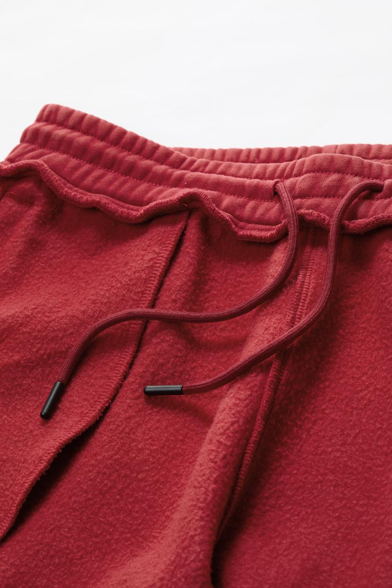 Faiable UNISEX Acid Wash Fleece Lined Cuffed Joggers Cozy and Stylish with Elastic Waistband and Convenient Pockets Perfect for Everyday Wear