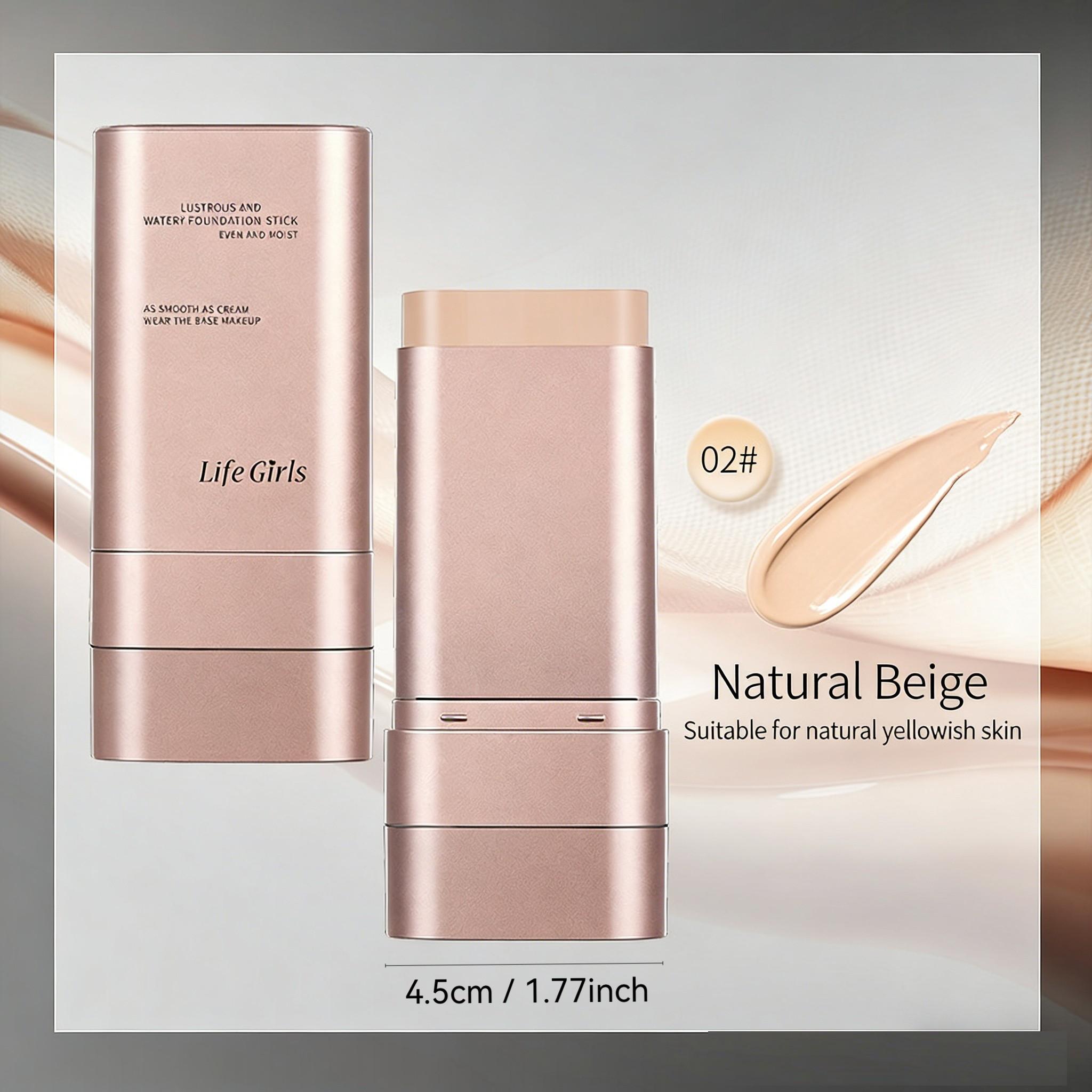 Luminous Dual-Ended Moisturizing Concealer Foundation Stick with Brushes Complimentary Puff 24H Long-Lasting Waterproof Sweatproof One-Swipe Even Flawless Base Clear Radiant Skin Foundation Stick