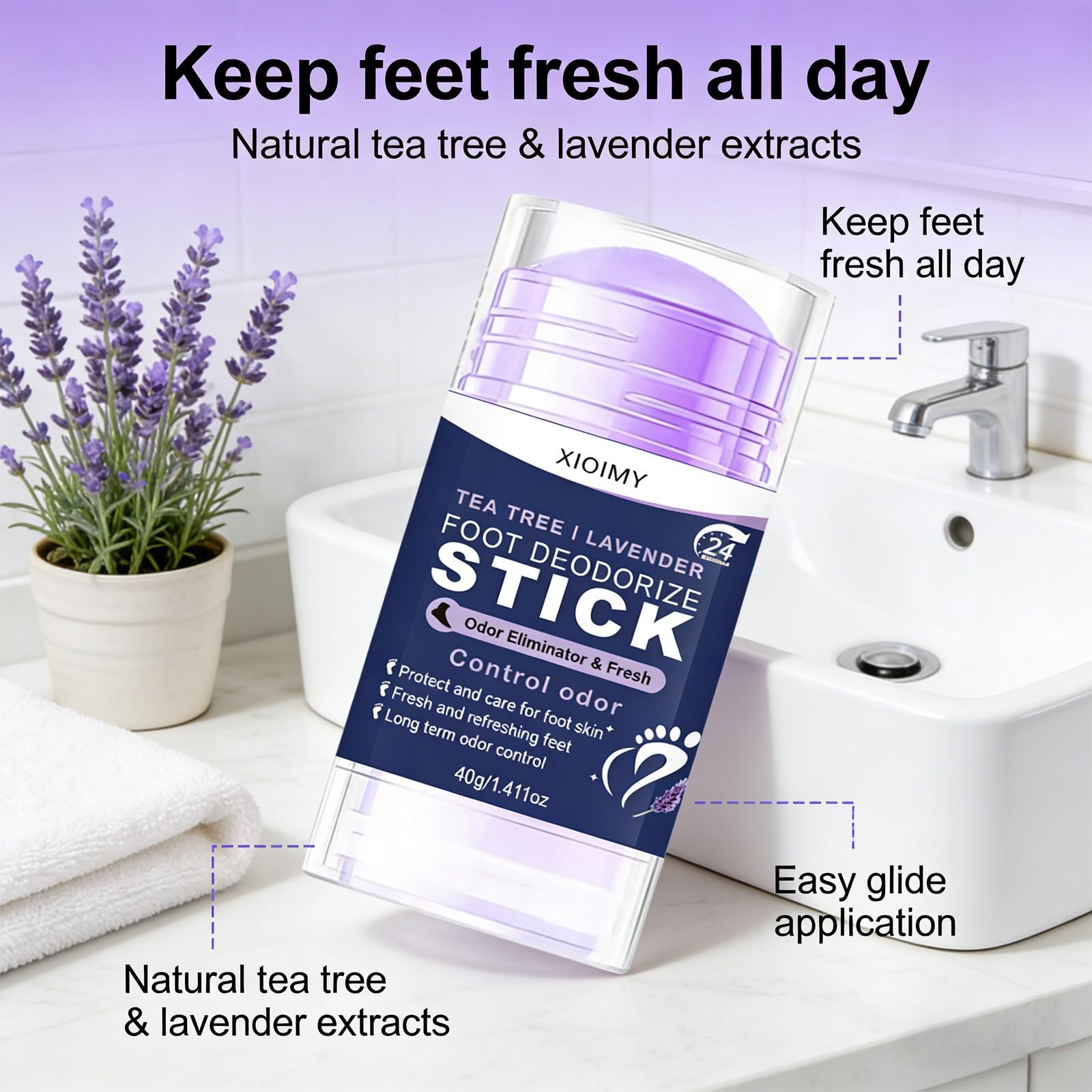 Foot Odor Remover Balm, Foot Odor Eliminator For Feet, Long-Lasting Fresh Scent, Non-Greasy, Mint Fragrance, Unisex, Easy to Use, No Wash Needed, Cleansing & Deodorizing