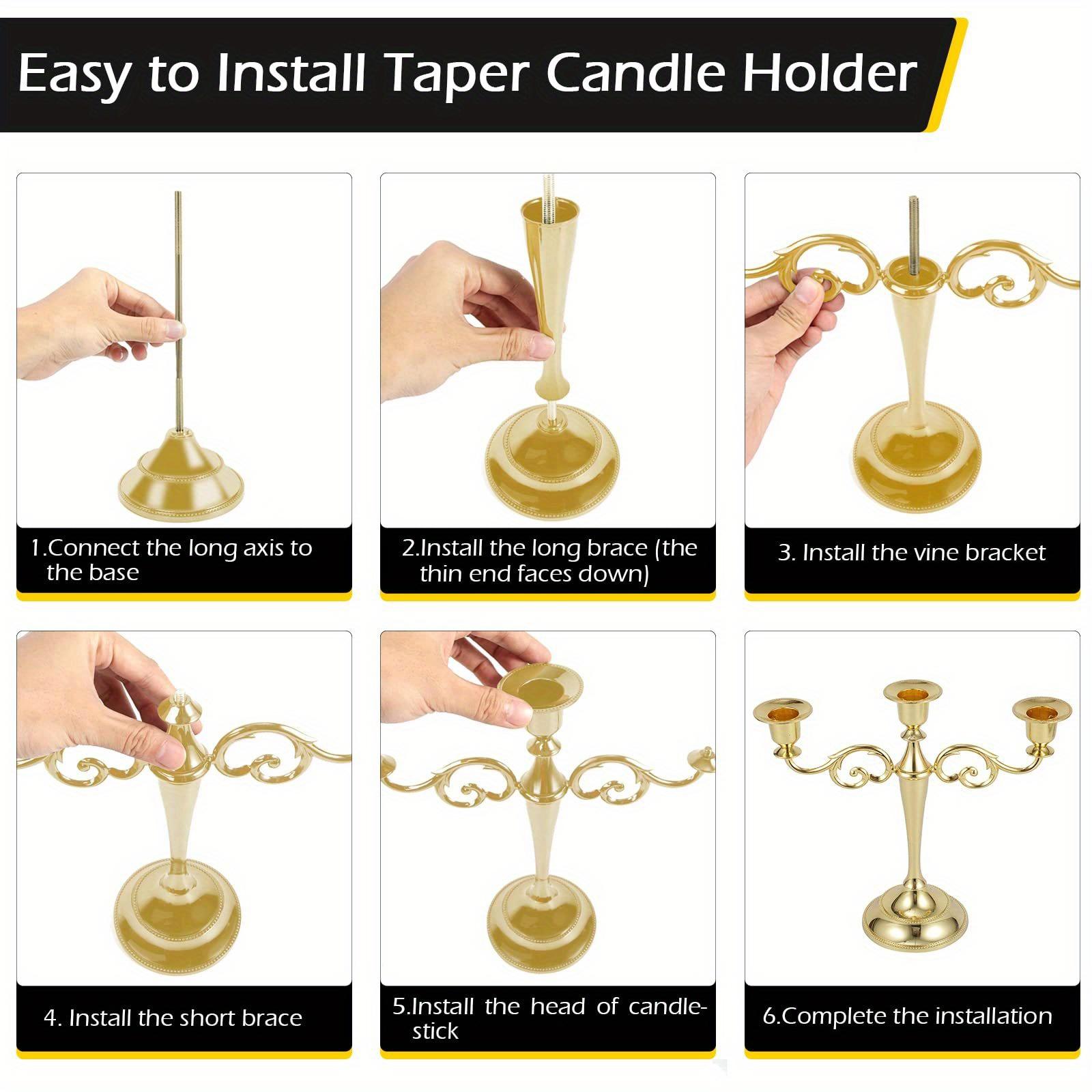 three-head gold candlestick, metal candlestick, gothic candlestick, vintage candlestick, suitable for weddings, churches, Halloween, Christmas, formal events, hotel living room and western restaurant table decoration.