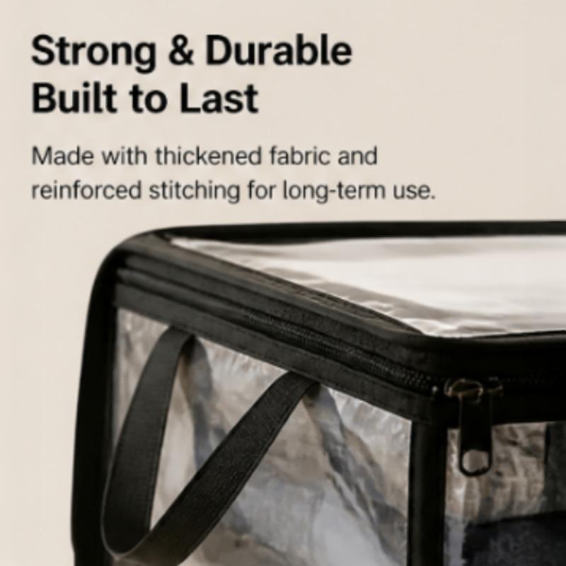 Large transparent thick plastic storage box, clear storage, can store quilts, with hinged lid, household, moving, attic use, heavy-duty durable large-capacity storage box