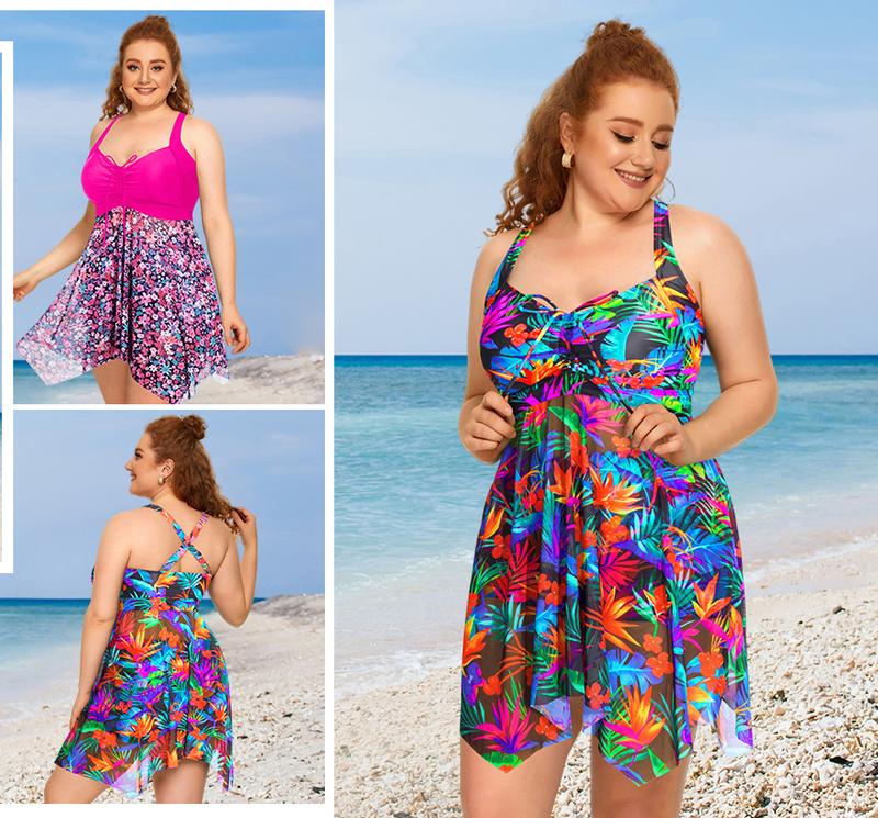 Daci Plus Size Two Piece Swim Dress with Boyshorts for Women Mesh Swimsuits Flowy Bathing Suits Daci Plus Size Two Piece Swim Dress with Boyshorts for Women Mesh Swimsuits Flowy Bathing Suits