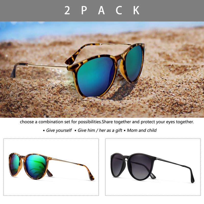 CHBP Sunglasses,Unisex Polarized Glasses, UV Protection Trendy Vintage  Sunglasses,Summer Retro Round Mirrored Lens Fashion Sunglasses,Travel Accessorie, Valentine Gifts for Her Him