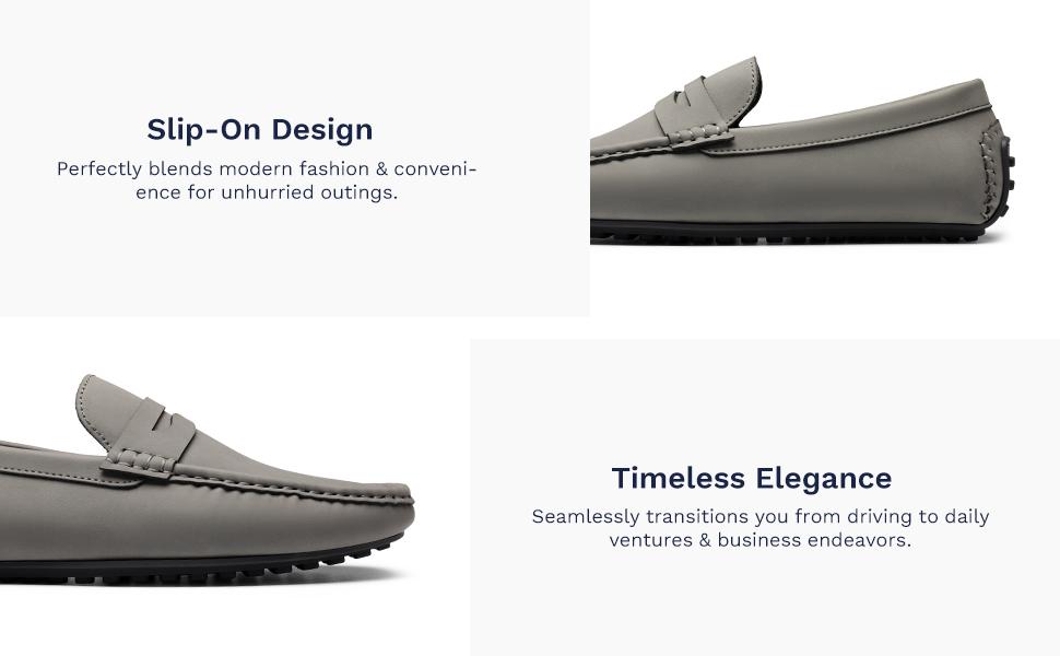 Bruno Marc Men's Classic Moc Toe Suede Penny Loafers SpringStatements