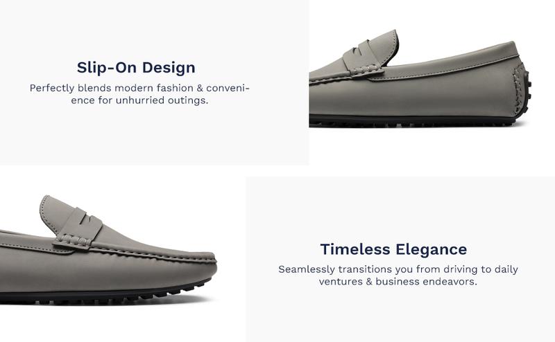 Bruno Marc Men's Classic Moc Toe Suede Penny Loafers