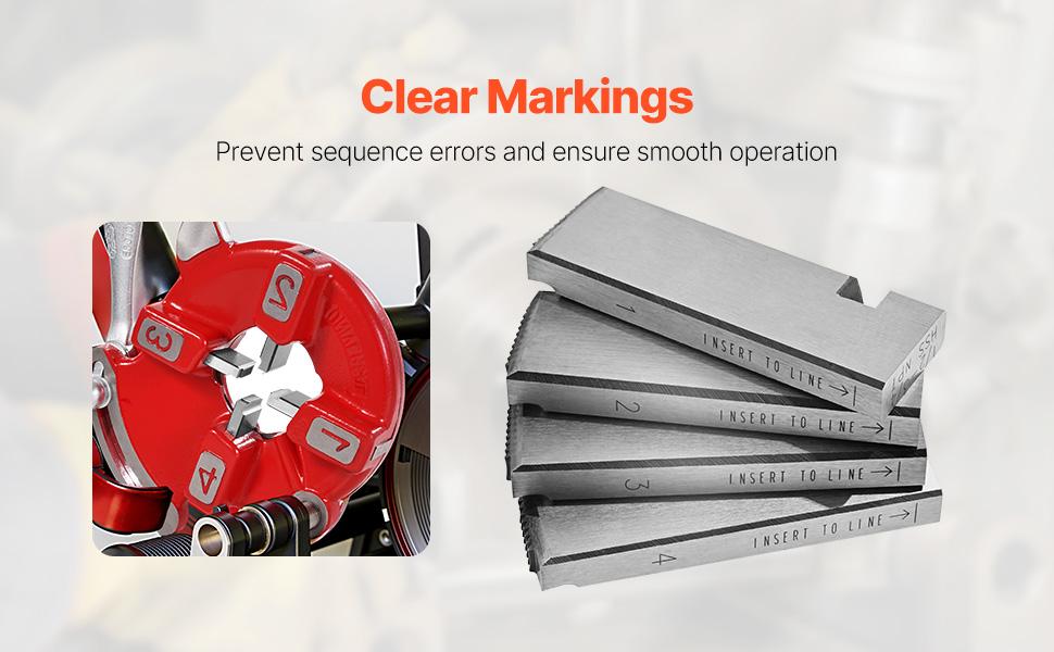 VEVOR Threading Machine Dies, 1/2-3/4 NPT Pipe Dies(4 Packs), Right-Handed HSS Pipe Threading Dies, Fit VEVOR Split-Type Machines, RIDGID Universal Die Heads 504A, 711, 713, 811A, 815A, 816, 817, 842