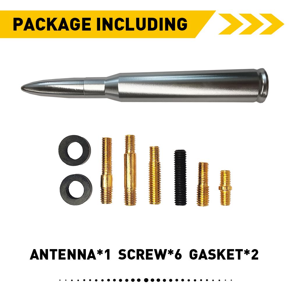 Premium Aluminum 5.7" Short Antenna Mast Universal FM Radio Replacement Universal Short Replacement for GMC Sierra Chevy Silverado Dodge Ram 1500 2500 3500 Ford F150 F250 F350 Super Duty Raptor Suitable for FM radio stations