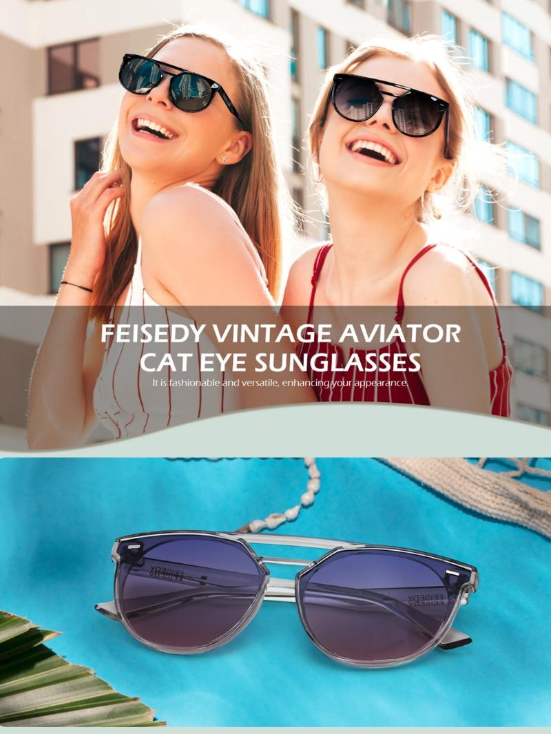 FEISEDY Women's Sunglasses, Cat Eye Style, UV400 Polarized Sun Glasses, Cute Vintage Trendy B0119