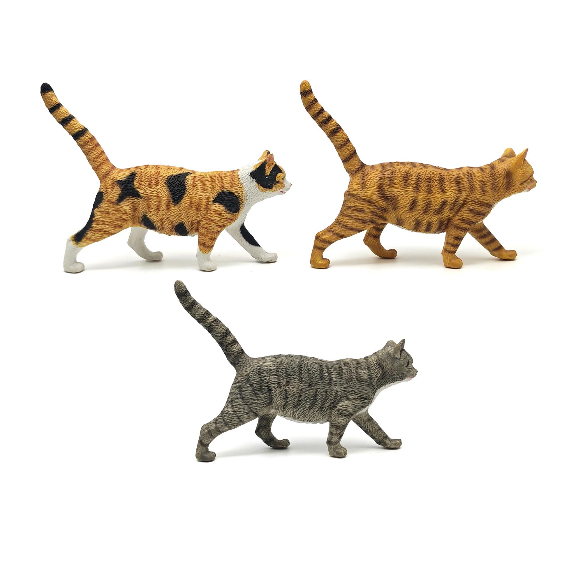 Realistic PVC Standing Cat Animal Model, Lifelike Design Cat Statue Decoration, Home Decor and Collection, Garden Office Desk Bonsai Rockery Miniature Scene