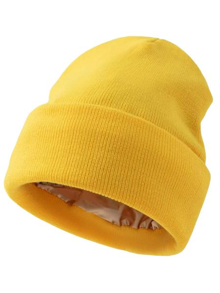 Autumn Winter Satin Knit Hat, Large Head Circumference Warm Beanie, Solid Color Cold Cap, Unisex for Kids over 13 Years, Outdoor Sports, Knitting Beanie