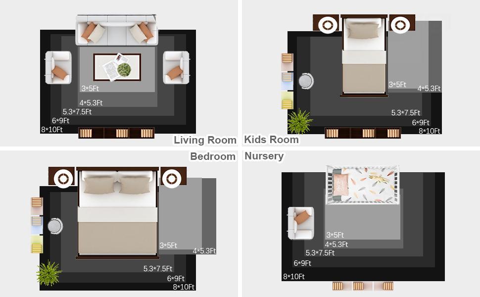 LOCHAS Ultra Soft Indoor Modern Area Non-Slip Rugs Fluffy Living Room Carpets for Children Bedroom Home Decor Nursery Rug