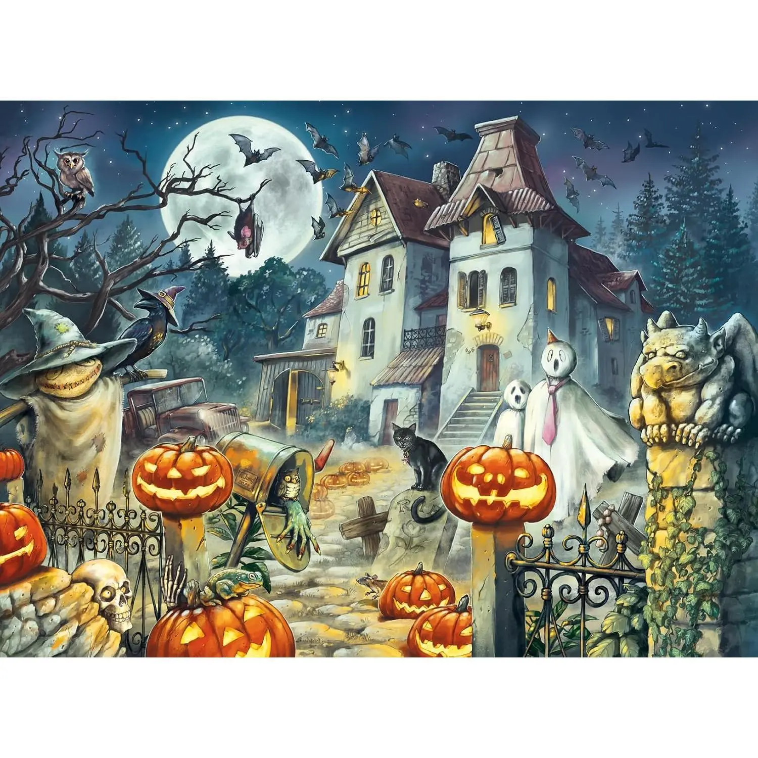 Halloween House 300 Piece Jigsaw Puzzle for Kids Every Piece is Unique, Pieces Fit Together Perfectly
