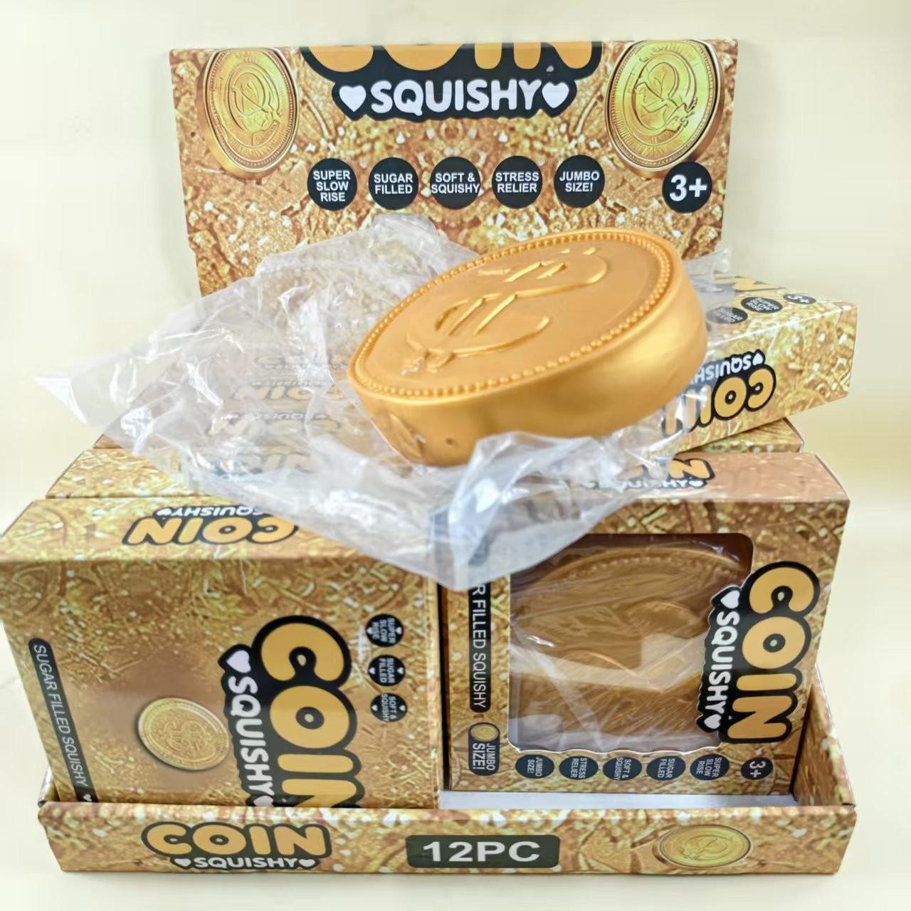 Simulation Dollar Stress Relief Toy, Large Gold Coin Soft Rebound Squeeze Fidget Fortune Toy, Healing Soft Pressure Relief Tool, Non-Edible Child Hand Mold Toy