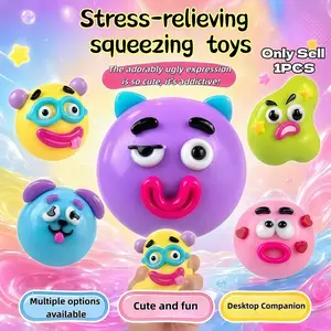 Face-Changing Dog Squishy Toy, Easter Christmas Stress Relief, Slow Rebound Soft Gel Ball, Unisex Egg Shell Toy, 1pc, Squishy Squeeze Ball