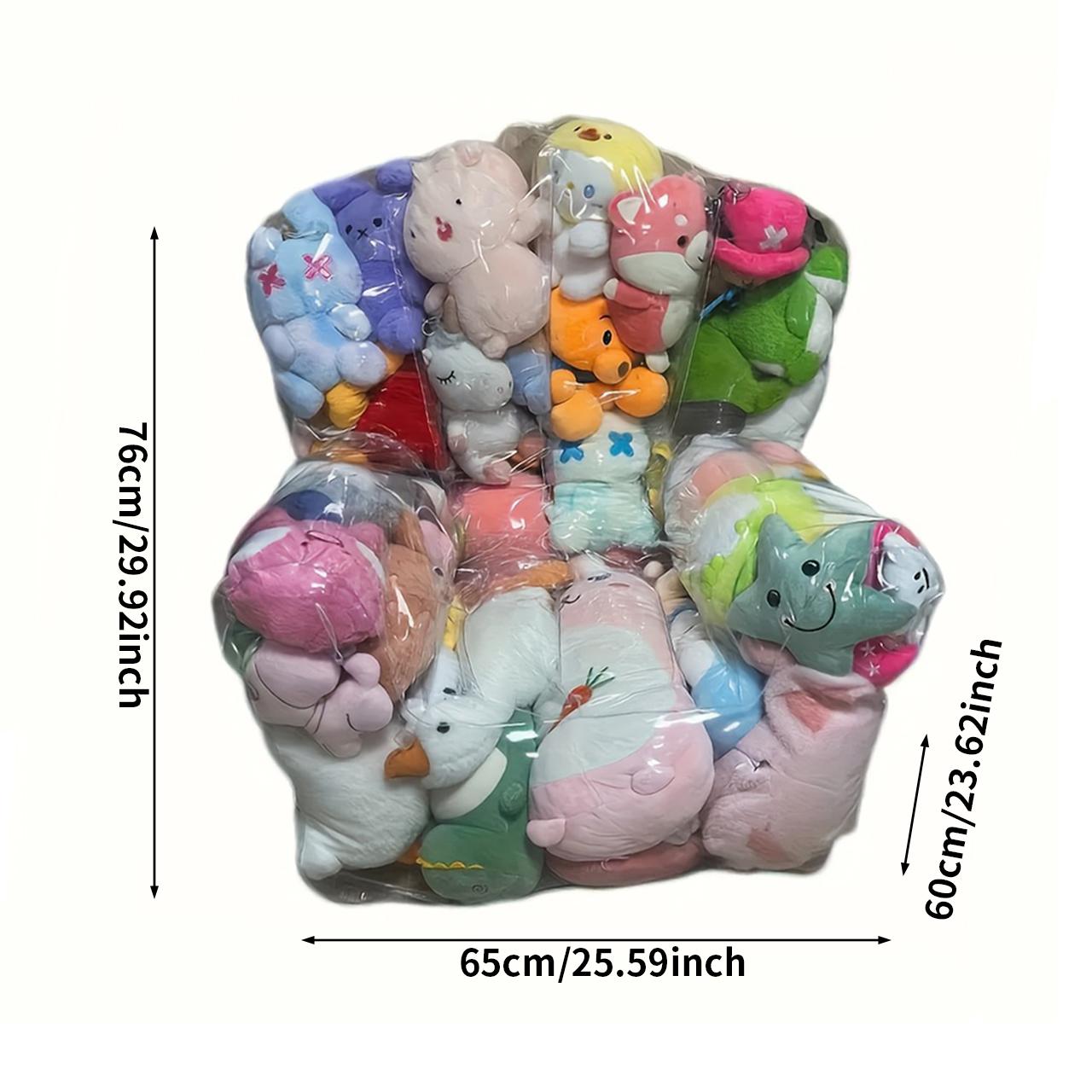 DIY Transparent Doll Sofa Cover, PVC Filled Animal Storage Display Rack, Cute Mini Furniture for Room Decor and Collection Storage