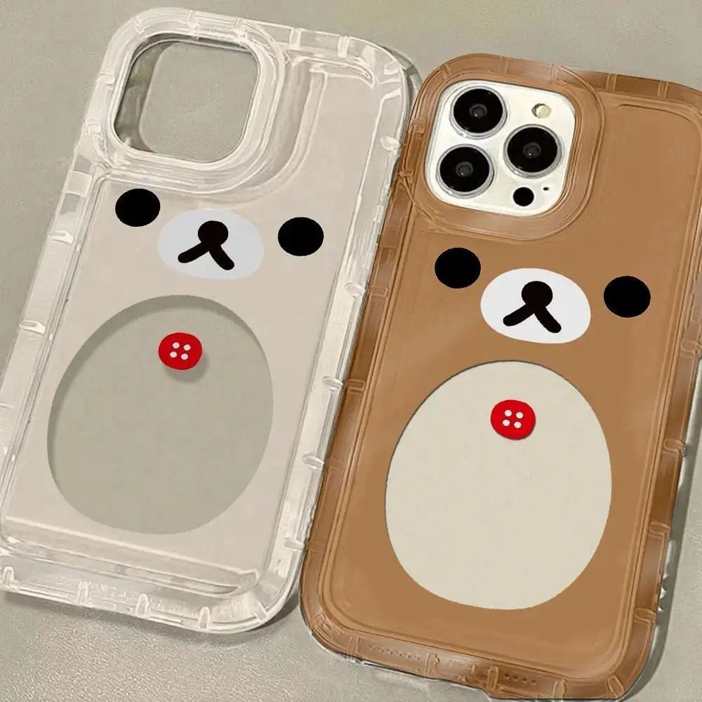 Cute Fashion Cartoon Rilakkuma Bear Phone Casing - Anti-Drop, Full-Coverage, Aesthetic Printed Soft TPU Protector with Wireless Resistance for iPhone 17 Pro Max/Air,16,15,14,13,12,11 Plus Pro Max & Samsung S26,S25,S24,S23,S22,S21 FE Plus Ultra Devices
