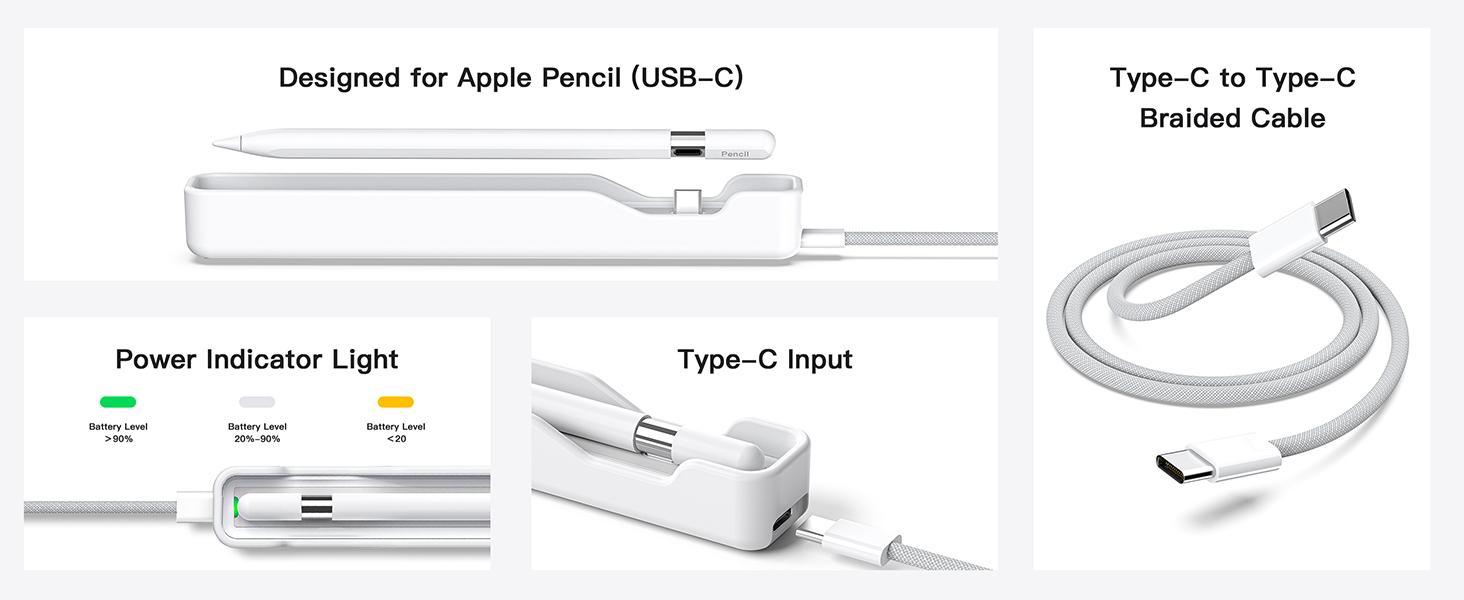 USB-C Charging Dock for Apple Pencil 3 (USB-C) & 2&1 Smartphone Cellphone
