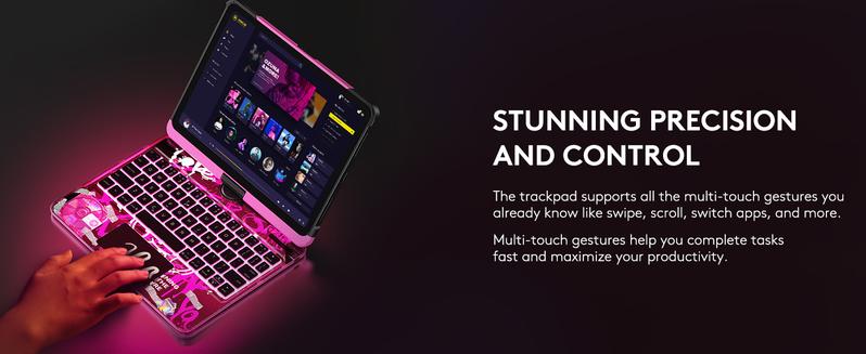 2026 iPad Magic KeyboardCase for (M3/M2, 2025/2024) & Air 5th/4th Gen – 360° Rotating Multi-Touch Trackpad, Type-C Charging, RGB Backlit Keyboard, Transparent Back with Pencil Holder Covers Wireless