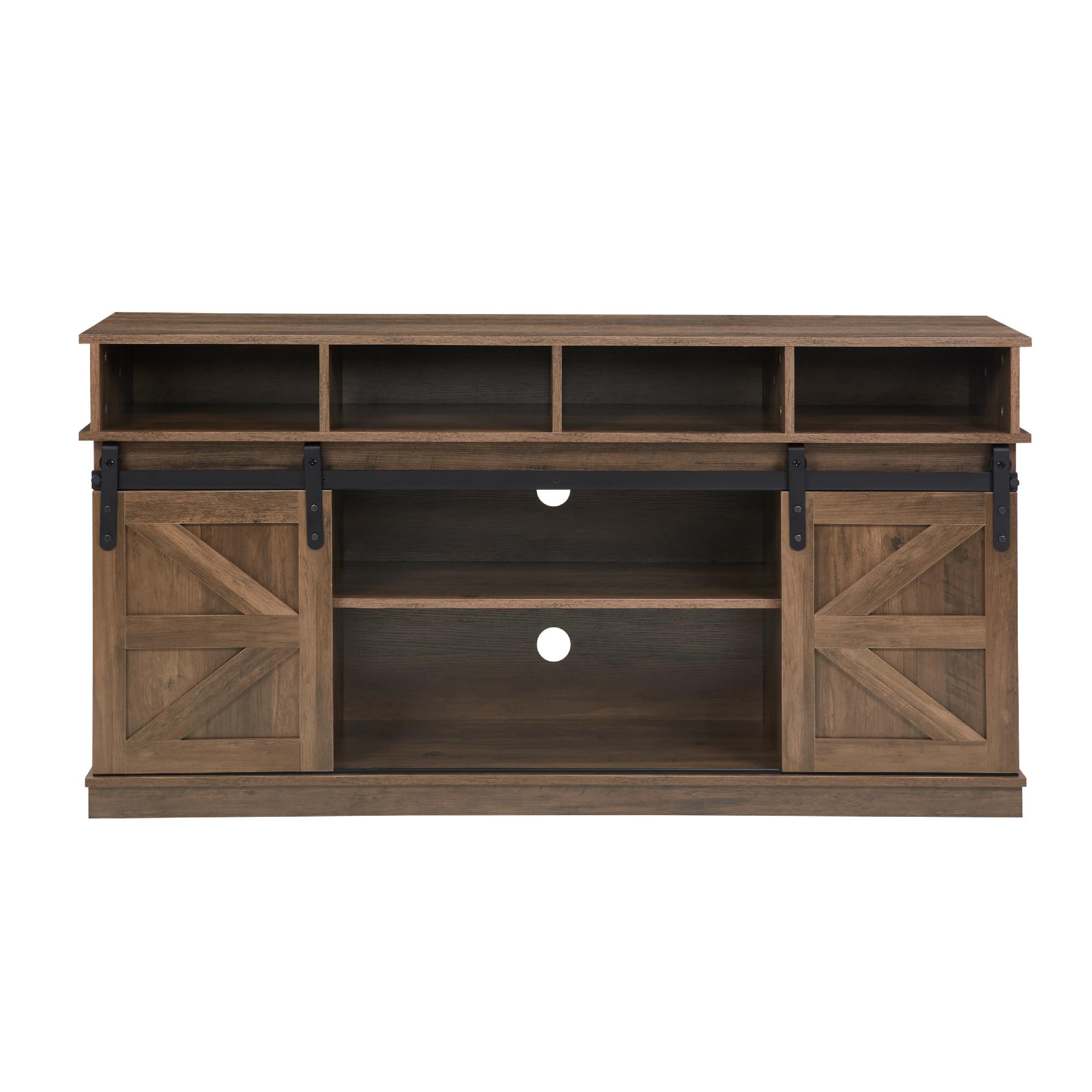 【TikTokShopBlackFriday】【Clearance】58" Farmhouse TV Stand and Entertainment Center for 65 Inch TVs, Rustic Media Console with Sliding Barn Doors, Storage Cabinets and Cable Management for Living Room Bedroom