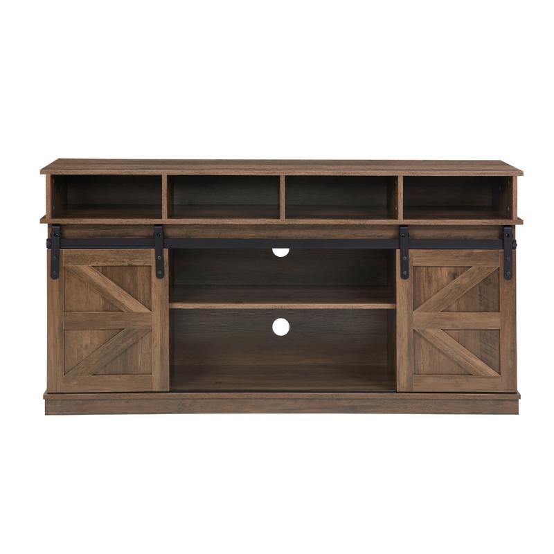 【TikTokShopBlackFriday】【Clearance】58" Farmhouse TV Stand and Entertainment Center for 65 Inch TVs, Rustic Media Console with Sliding Barn Doors, Storage Cabinets and Cable Management for Living Room Bedroom