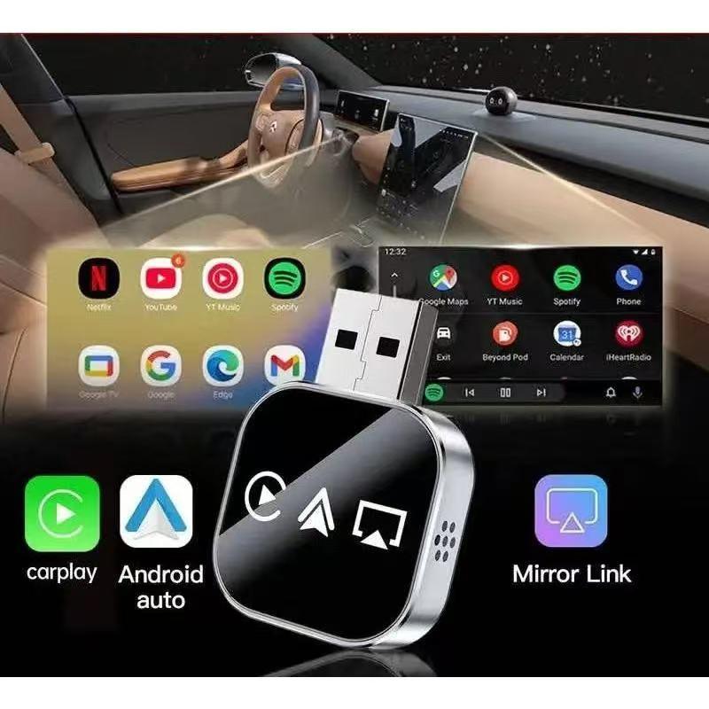 Wireless Carplay Adapter, 3-In-1 USB A/c Android Car System Bluetooth-compatible Video Box, Screen Mirroring for iOS Phone, Car Play Accessory for iPhone