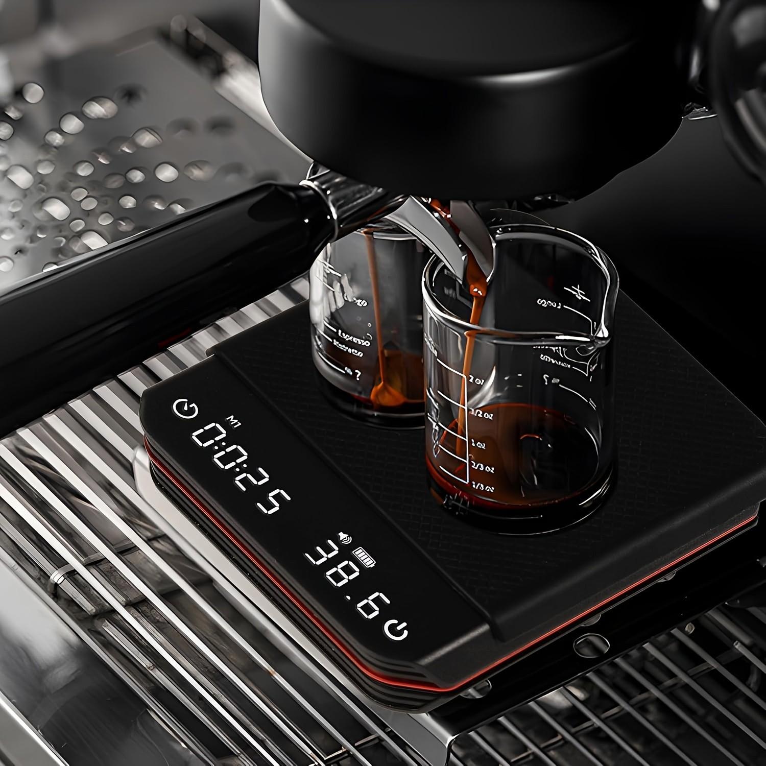 Coffee Scale with Timer, Auto-Timer Espresso Scale, USB Charging Silicone Pad, Precise Coffee Brewing, Mini Pocket Scale, Durable, High Precision