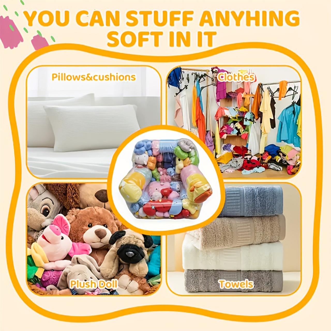 DIY Transparent Doll Sofa Cover, PVC Filled Animal Storage Display Rack, Cute Mini Furniture for Room Decor and Collection Storage