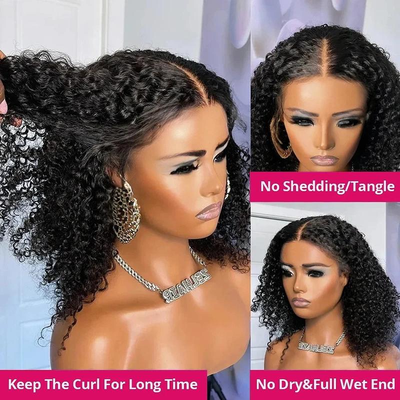 Bling Hair Glueless Deep Wave Ready to Wear 5x5 Lace Clousure Wig Human Hair Pre Plucked 6x4 Curly Brazilian Transparent Lace Wigs For Women