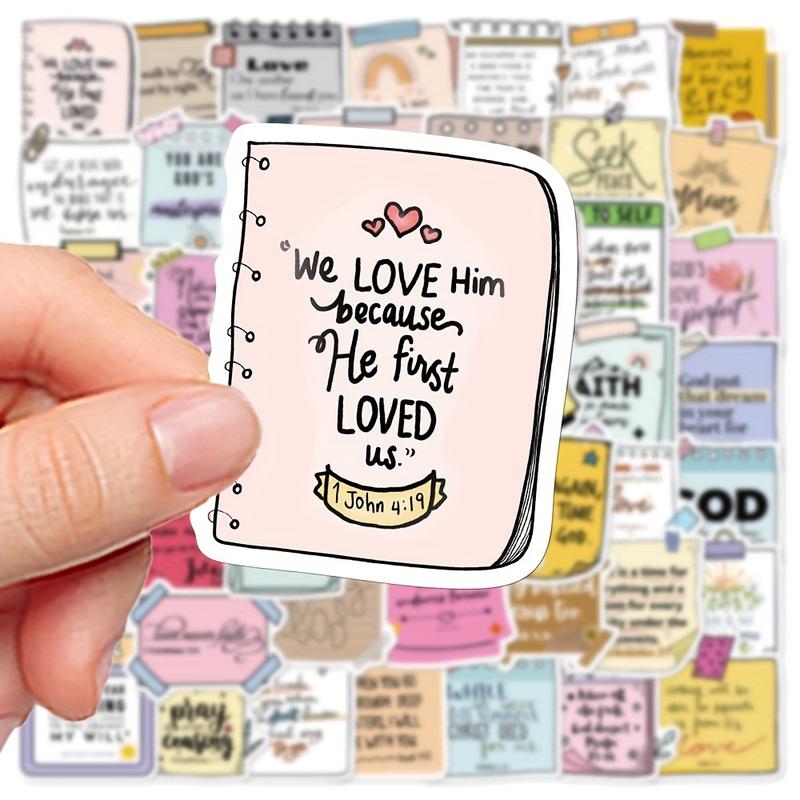 50 Bible-Inspired Sticky Notes, Waterproof Durable Decorative Stickers for Laptops Notebooks Phones, Perfect Christmas Thanksgiving Gifts