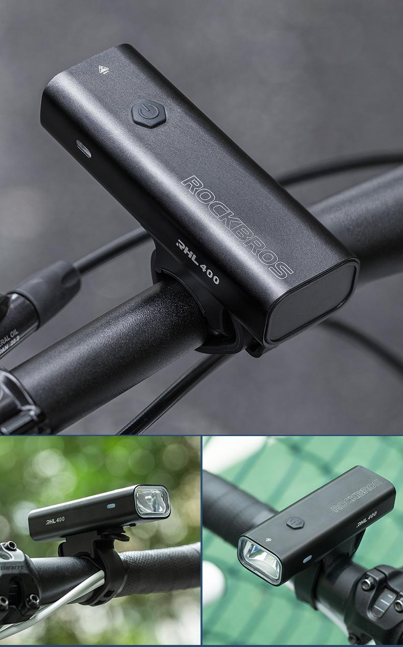 ROCKBROS Bike Lights USB Rechargeable IPX6 Waterproof Bike Headlight Easy Installation Bright Bike Front Light for Night Riding