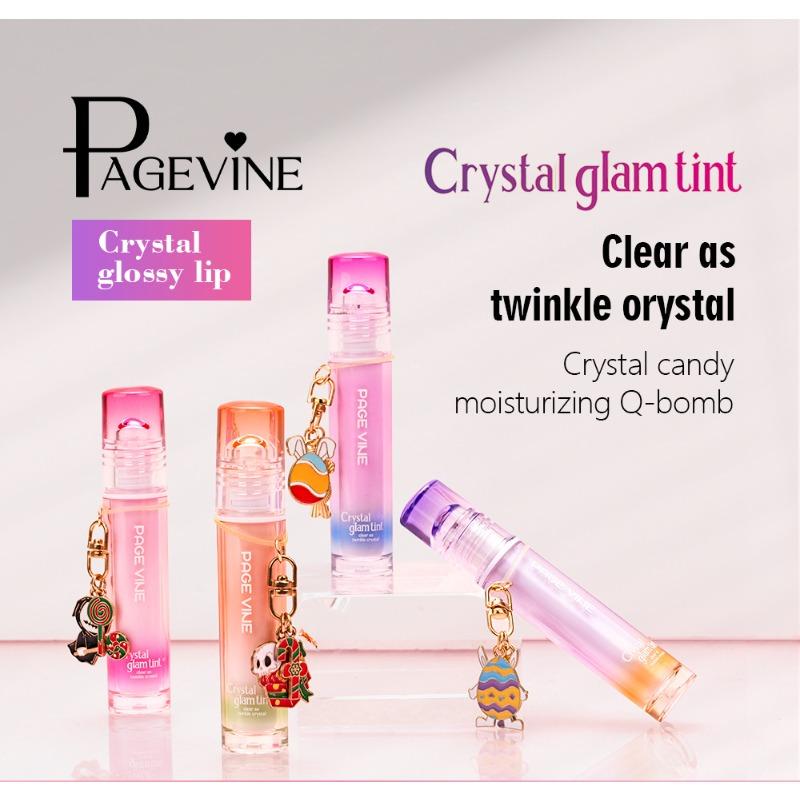 PAGE VINE Mirror Crystal Lip Oil Moisturizing Lip Honey Liquid Lipstick Pure Desire Lip Gloss Non-stick Cup