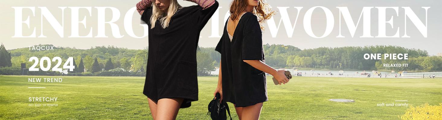 TAQCUX One Piece Rompers for Women Oversized T Shirt Romper Trendy Loose Jumpsuits Overalls tshirt TAQCUX One Piece Rompers for Women Oversized T Shirt Romper Trendy Loose Jumpsuits Overalls tshirt