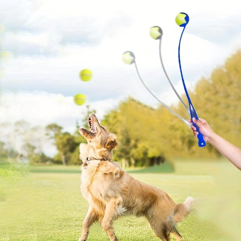 Pet Tennis Ball Thrower, Interactive Dog Training Toy, Durable Plastic Launcher, for Medium Large Dogs, Fun Outdoor Activity