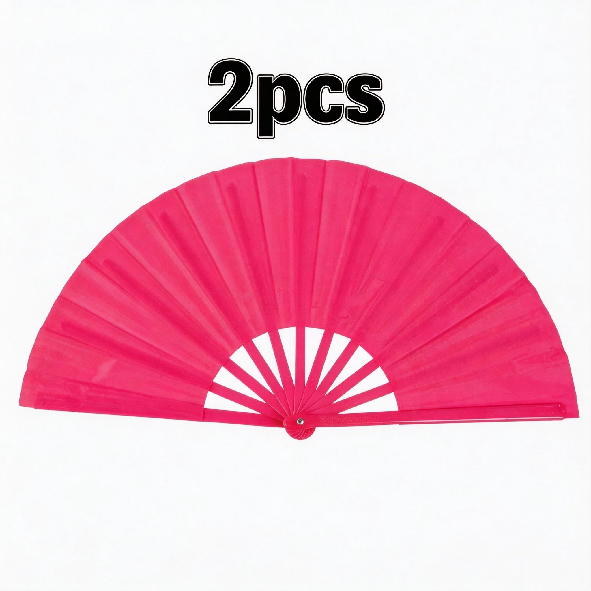 2 Pcs Colorful Kung Fu Sound Fans, 10 Inch Chinese Dance Plastic Fan, Martial Arts Performance Tai Chi Dual-Sided Folding Fan