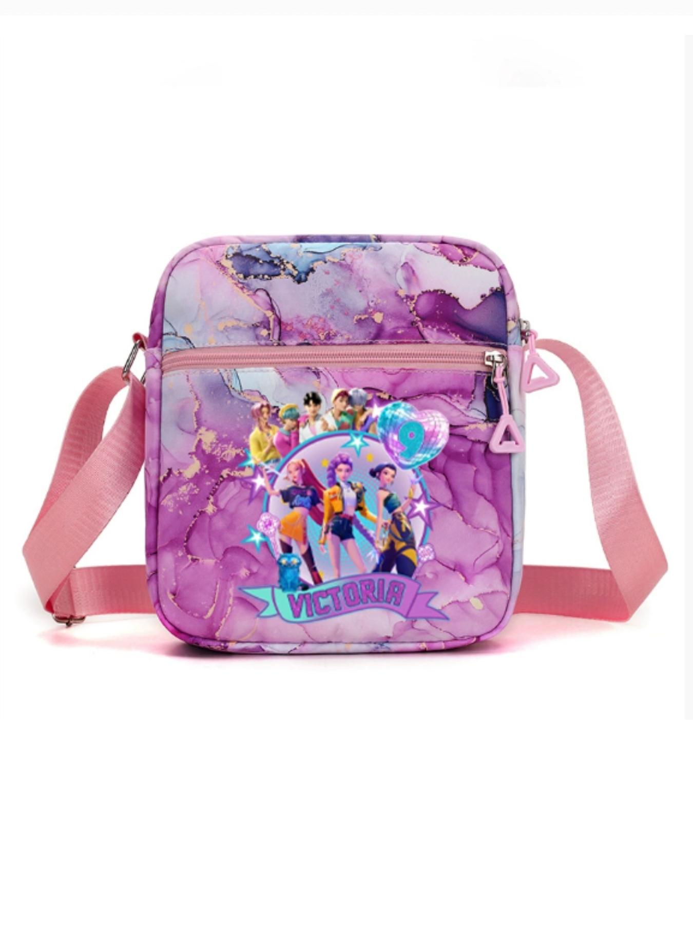 Cute Cartoon Print Crossbody Bag for Boys & Girls, Colorful Small Square Shoulder Bag, Casual Fashion Accessory for All Seasons