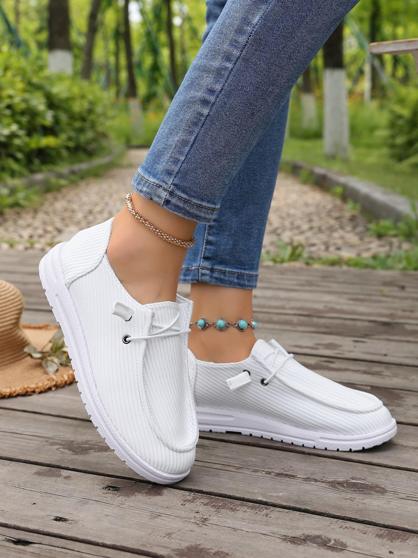 Women's Lightweight Slip-On Casual Shoes, Breathable Fabric Walking Shoes, Comfortable Air Cushioning, Ideal for Summer and Medical Environments, Casual Indoor Footwear