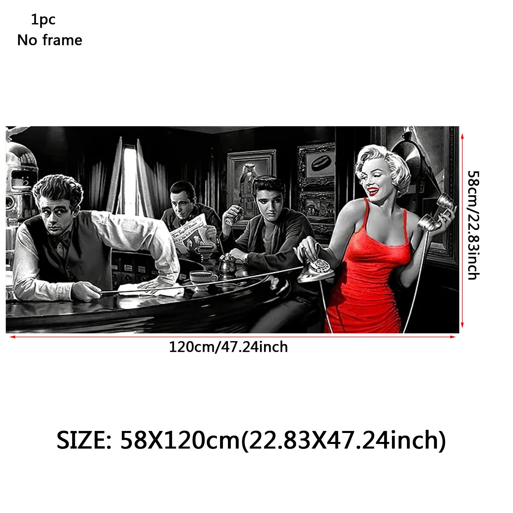 James Dean Marilyn Monroe Elvis Presley Legendary Character Vintage Wall Art Canvas Painting Poster Canvas Prints Interior Home Decoration Mural(No Frame)