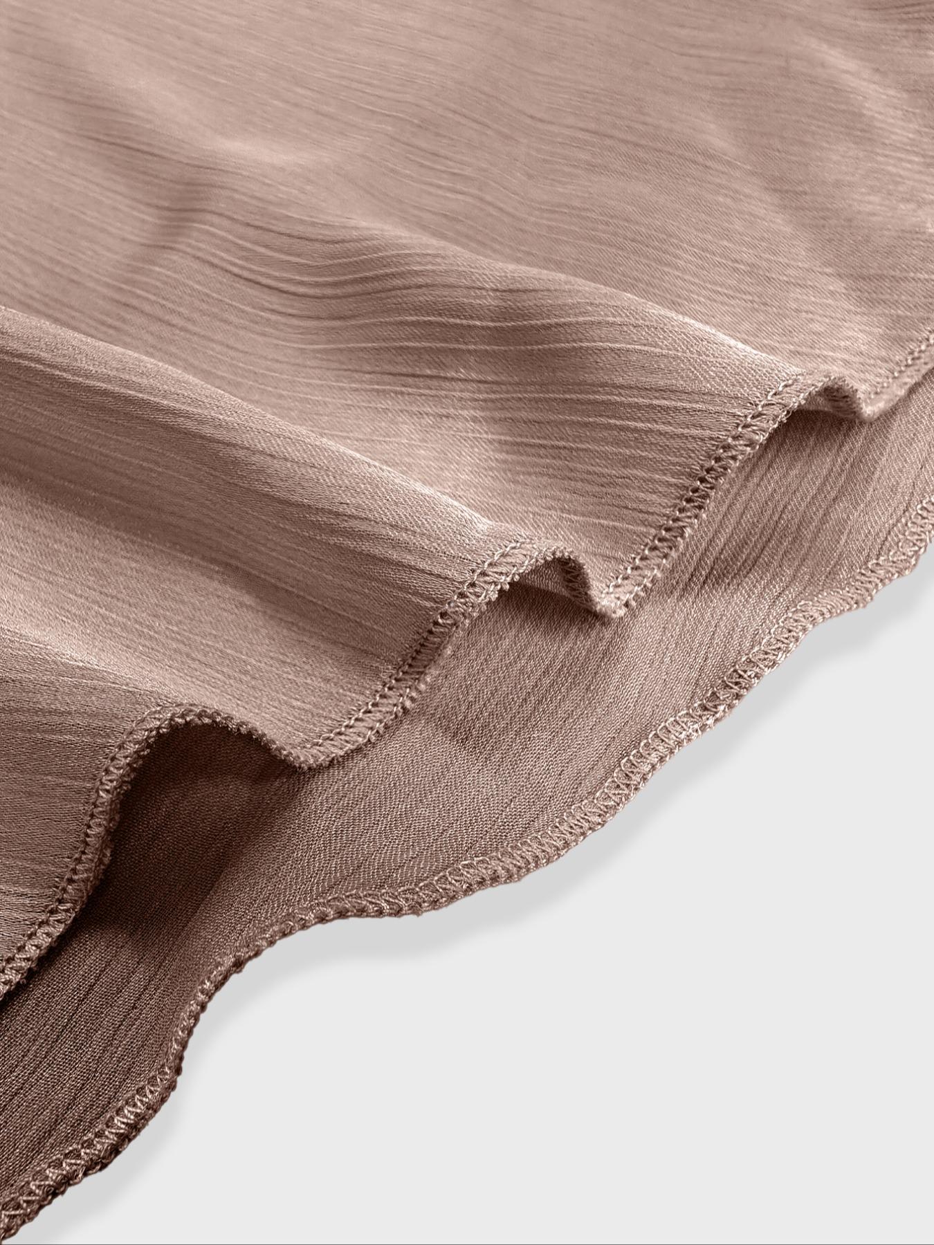 Elegant Chic Women's Sleeveless Soft Smooth Satin Woven Top with Tie Neck and Asymmetrical Design, Comfortable Fit for Parties, Vacations, Holiday