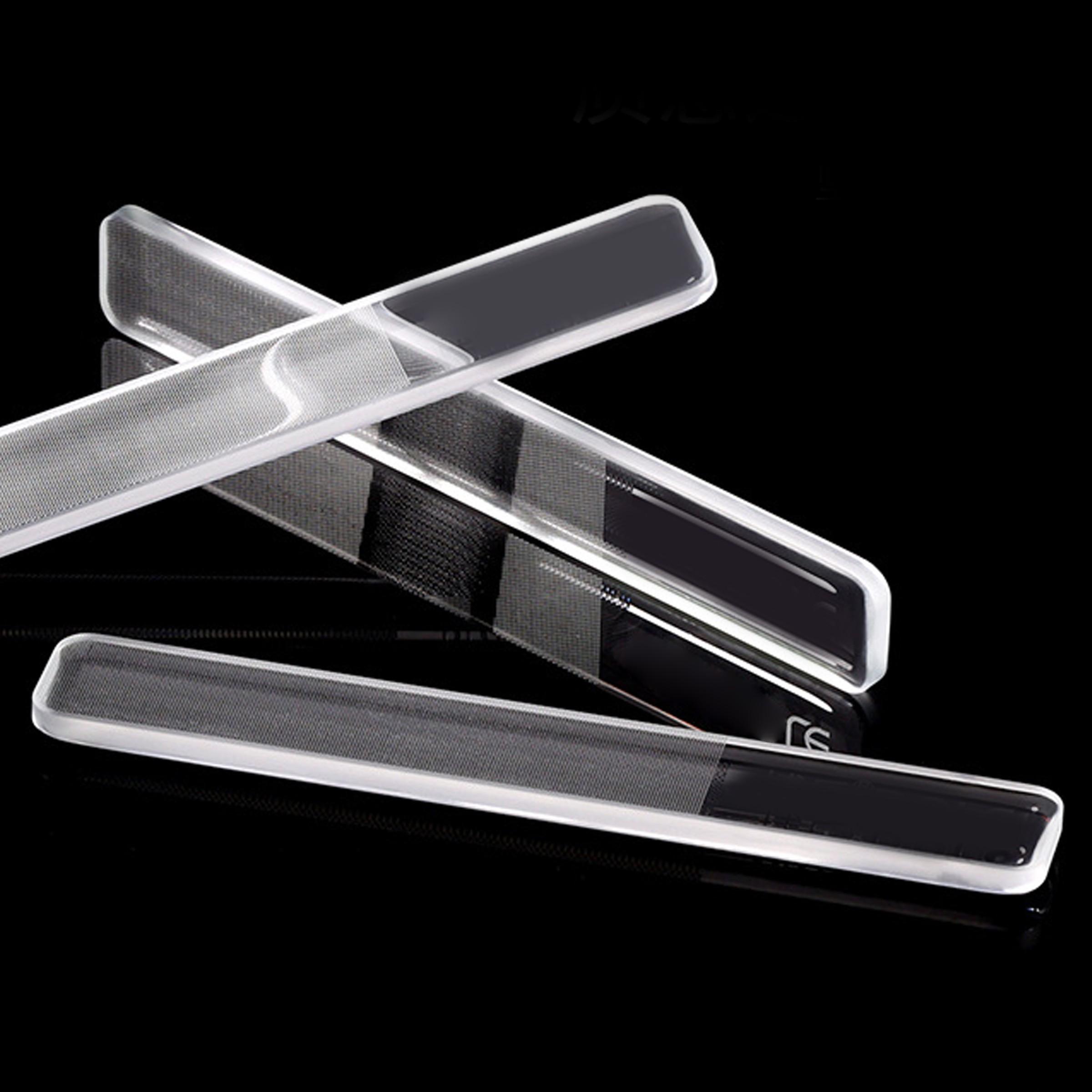 Glass nail file suitable for natural nails, nano nail buffer, crystal polisher with box, professional manicure tool kit suitable for acrylic nail care for women and girls