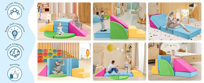 NLDD 5pcs Foam Climbing Blocks for Toddlers - Soft Play Toy Set with Safety Features for Indoor Climbing and Imaginative Thinking