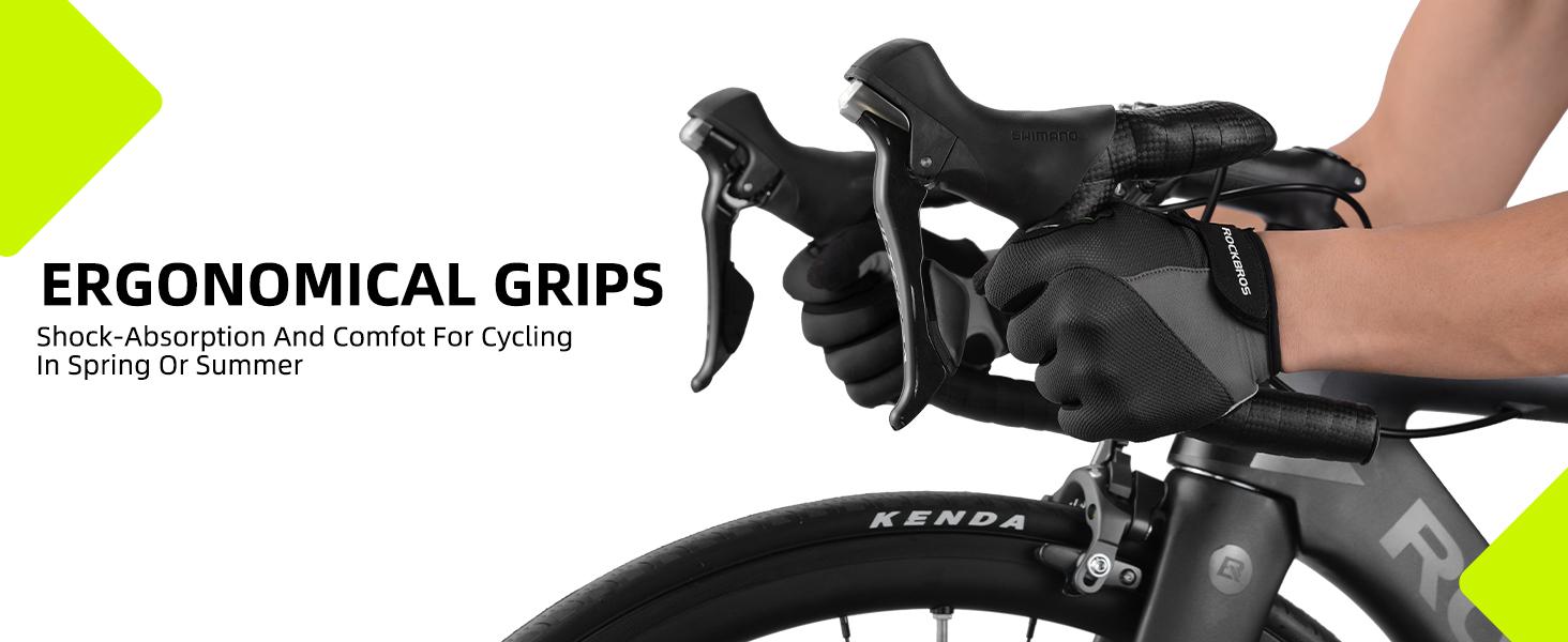 ROCKBROS Cycling Gloves for Men Women - Breathable Gel Pad Road Mountain Bike Gloves - Touch Screen Anti-Slip MTB Gloves for Cycling Workout Outdoor Sports