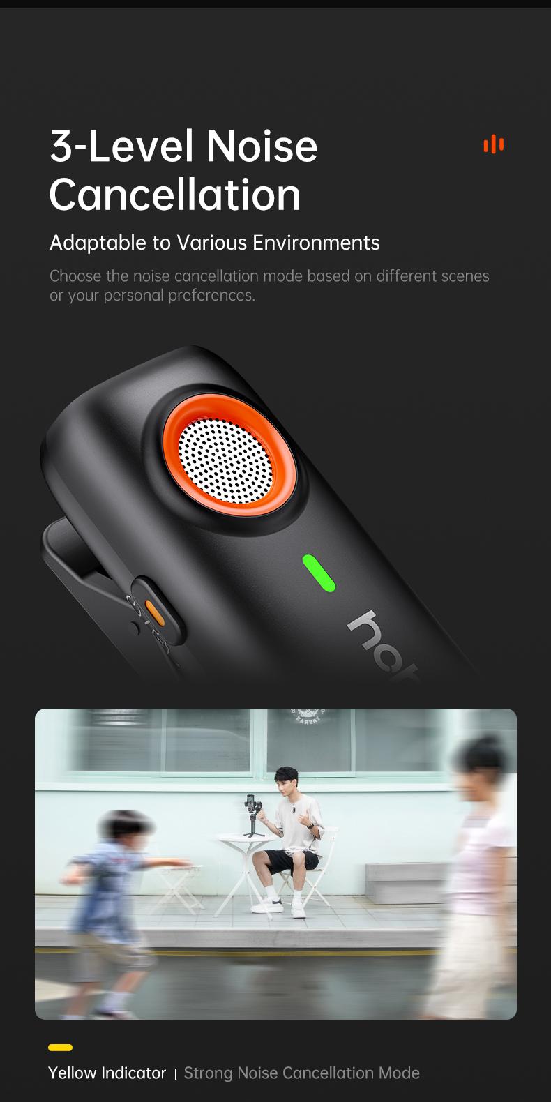 hohem MIC-01 Wireless Lavalier Microphone, DSP Noise Cancellation, 20-Hours Battery, Wireless Mircophone for Android, PC, Camera, Interview, Vlogs (2 TX + 1 RX + Charging Case),Perfect with hohem iSteady M6/ MT2/ Mobile+/Android/ Iphone 17 series