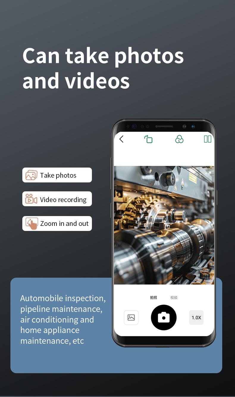 Endoscope Camera with Light,HD Borescope Tools,Adjustable LED Lights, Photo and Video Recording,Semi-Rigid Snake Camera, IP67 Waterproof Inspection Borescope for Android Phones and Laptops for Automotive Repair, Plumbing Sewer,HVAC,Men Tools Cool Gadgets