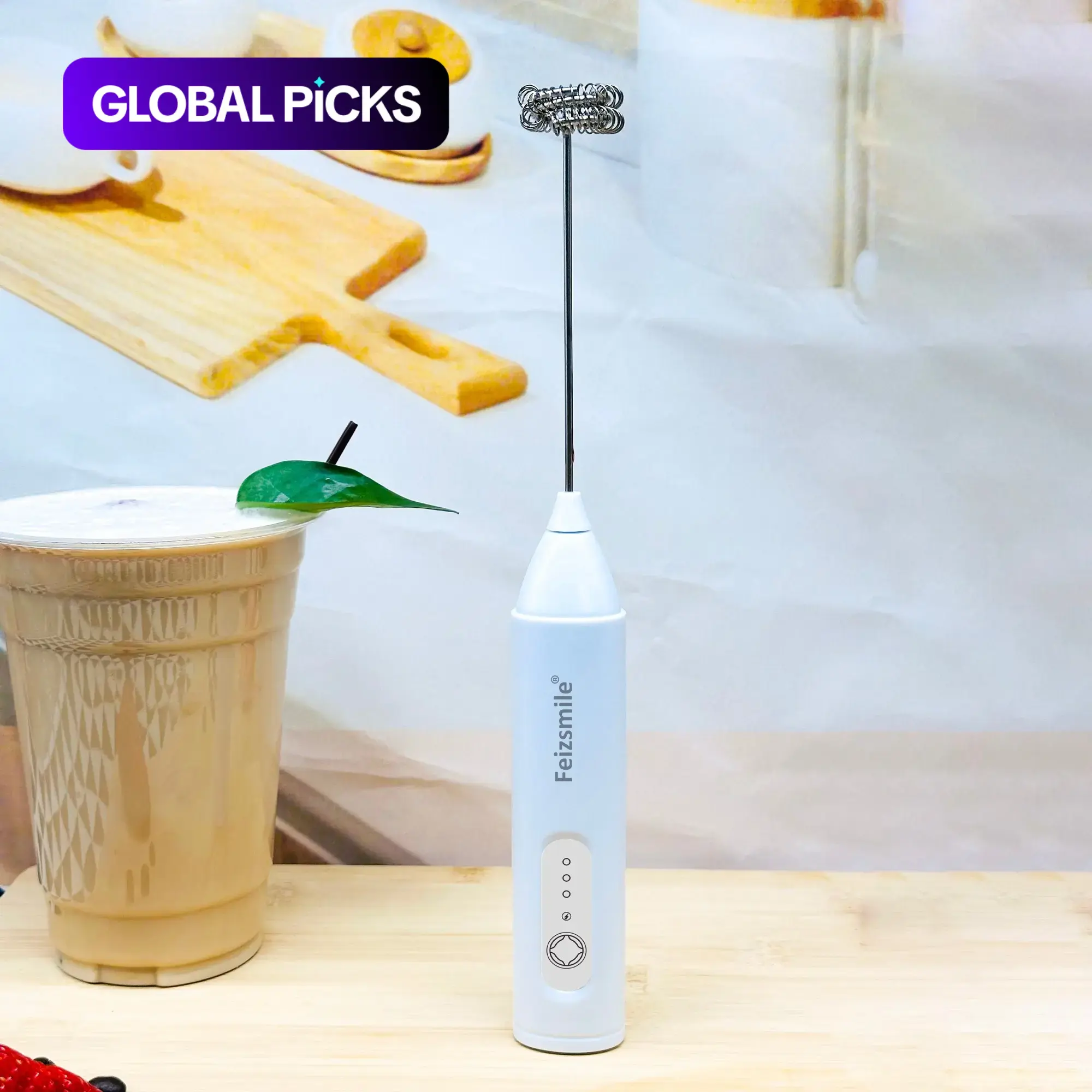 【Black Friday】Rechargeable Handheld Milk Frother, Cordless Electric Whisk for Coffee, Lattes, Cappuccino, Matcha, and Hot Chocolate #GLOBAL PICKS