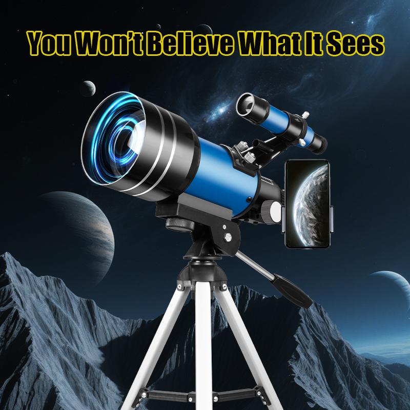15x–150x Zoom Telescope (70mm/300mm), an entry-level stargazing telescope designed for beginners and STEM education. Perfect for outdoor group observations, and an ideal holiday gift for family and friends during back-to-school and graduation seasons.