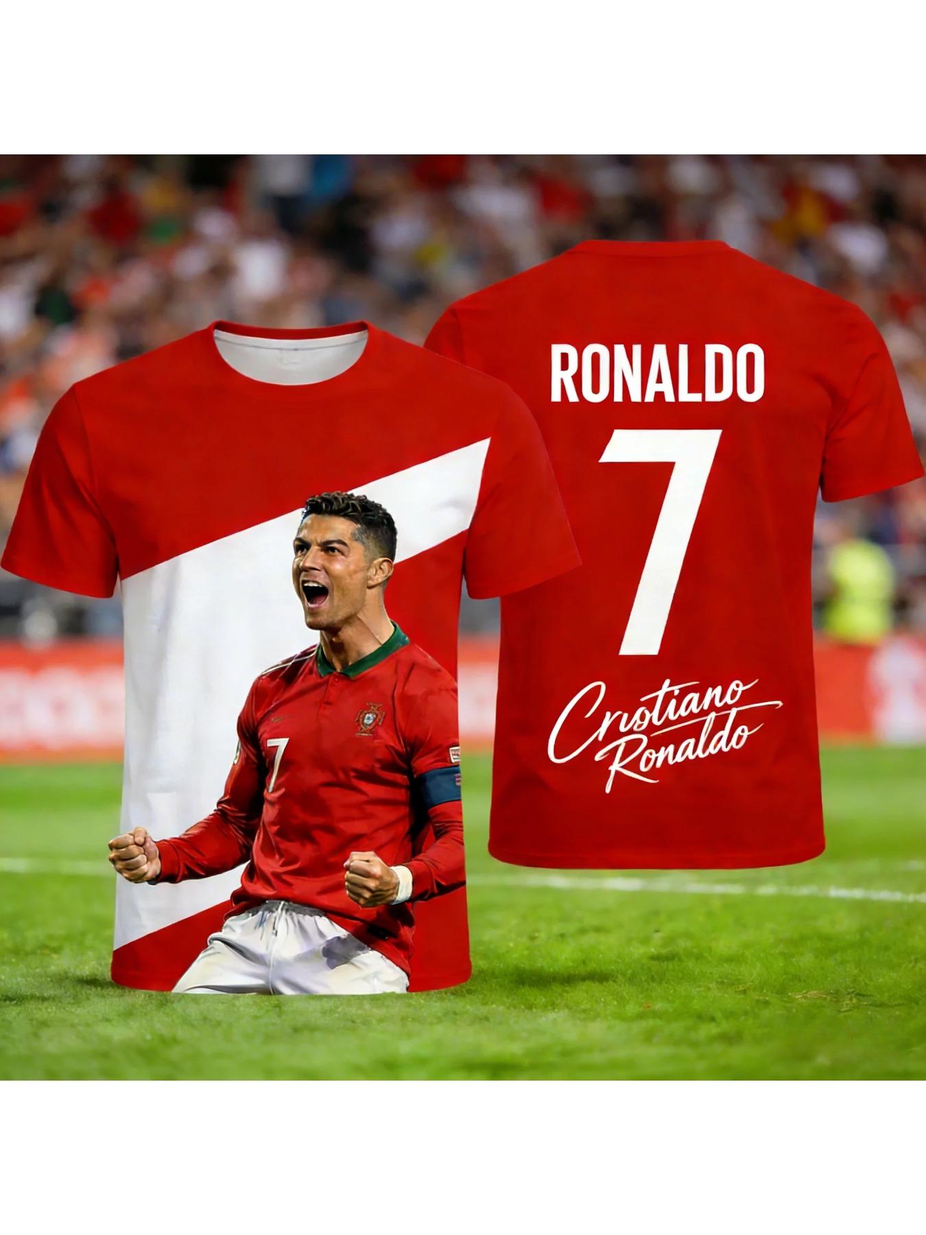 Ronaldo 3D printed football jersey - unisex, breathable T-shirt for summer sports
