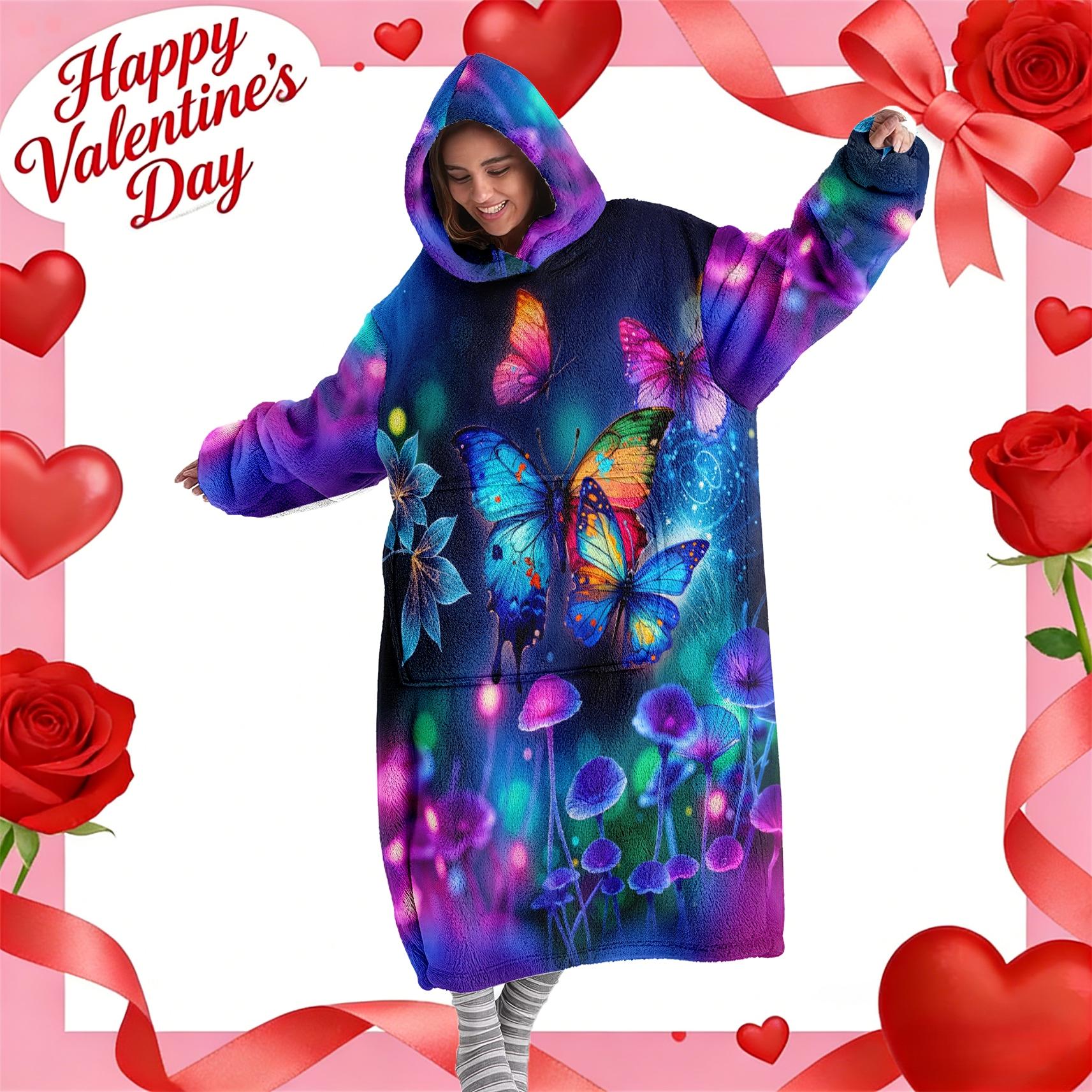 Hooded Blanket Wearable Throw, Patchwork Chicken Hoodie Blanket, Digital Print Flannel Soft Warm Blanket for Sofa Home Leisure Air Conditioning Nap Office Bed Camping Travel Gift，Christmas Gift, Valentine's Day gift #GLOBAL PICKS