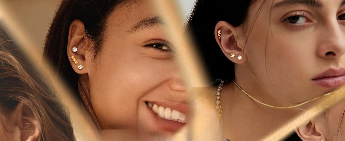 24Pcs Cartilage Earrings for Women Men 20G Surgical Steel Flat Back Stud Earrings CZ Helix Conch Small Flatback Earrings Hypoallergenic Nap Earrings 24Pcs Cartilage Earrings for Women Men 20G Surgical Steel Flat Back Stud Earrings CZ Helix Conch Small Flatback Earrings Hypoallergenic Nap Earrings