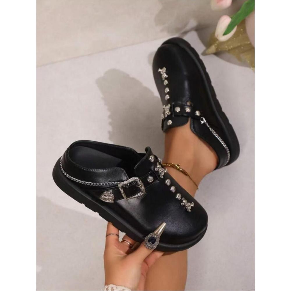 Women's Fashion Rhinestone & Faux Pearl Decorated Clogs, Casual Comfortable  Slippers for Beach, All-match Slide Slippers for Daily Wear