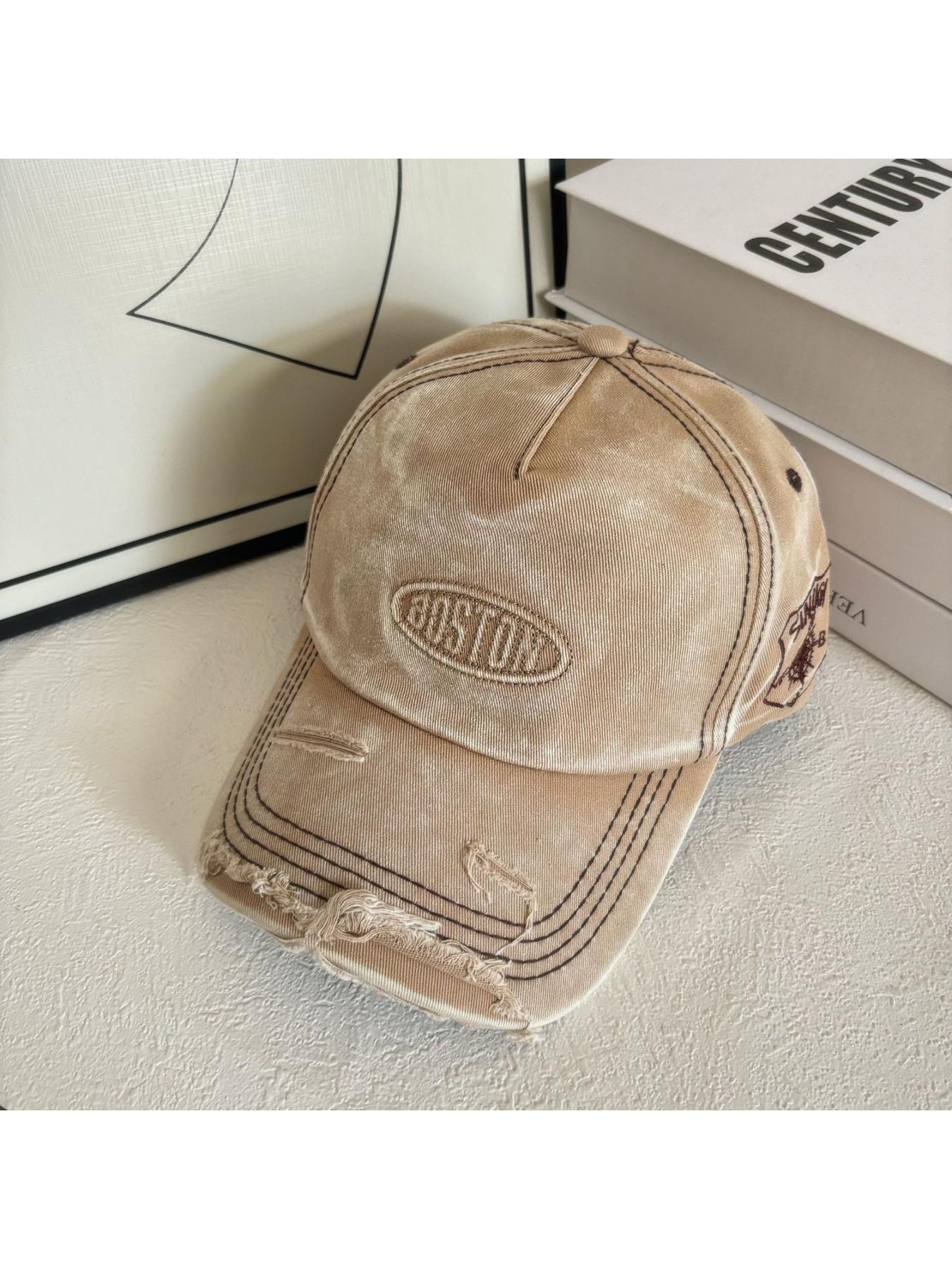 Vintage Baseball Cap, Retro American Style Perforated Frosted Duckbill Cap, Versatile Sun Protection